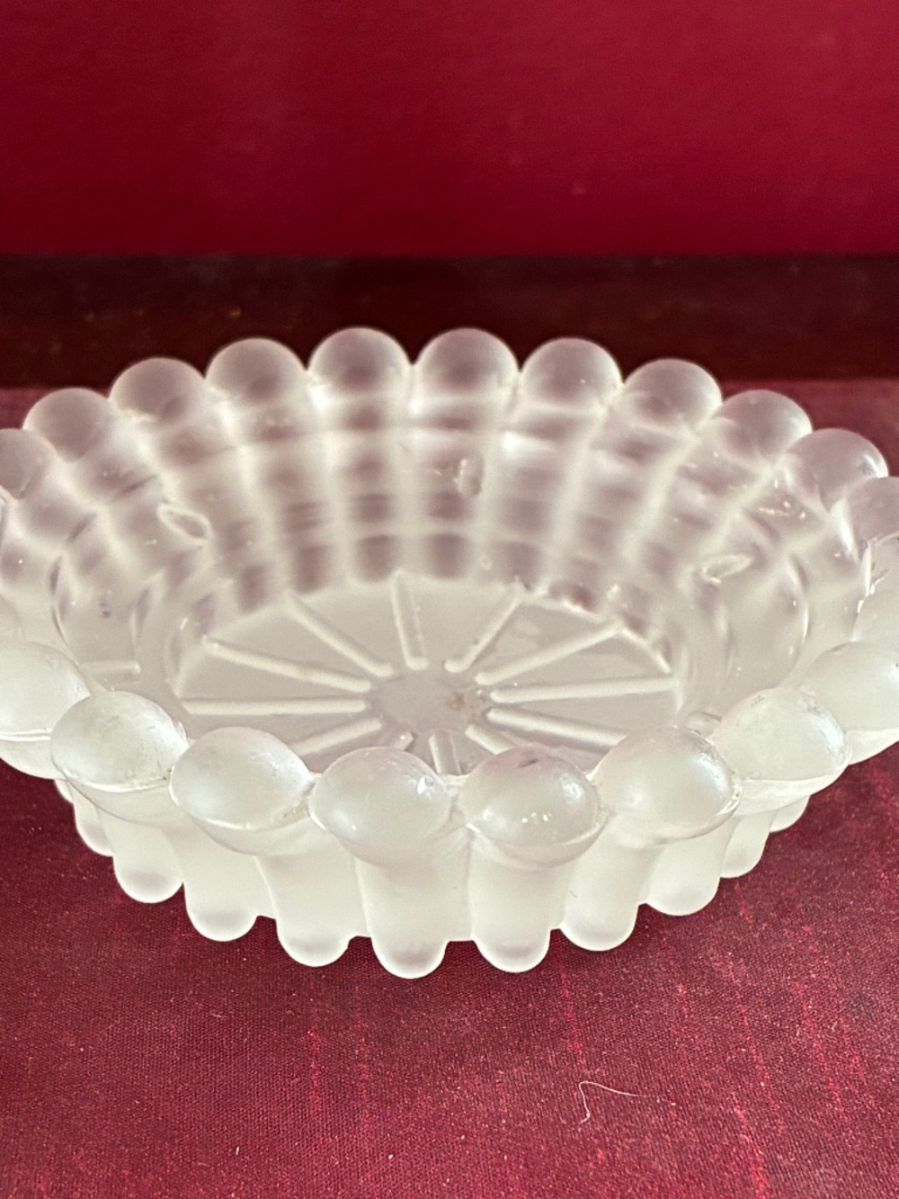 Vintage Frosted Fairy Lamp Base Satin Glass